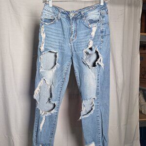 Women's High Rise Size 5 / 27 Jeans with cutouts